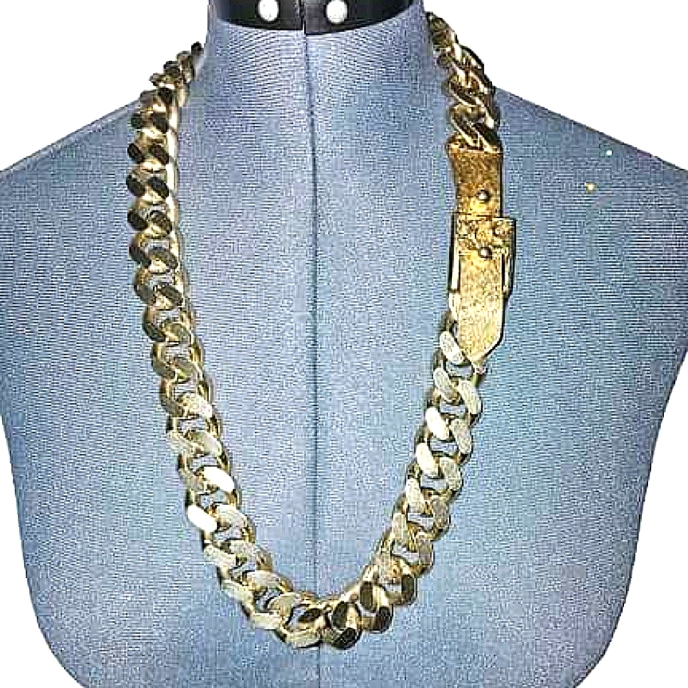 Gold Cuban link chain, versatile necklace or belt